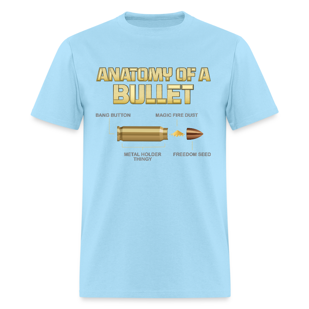 Gun Lover Gift, Anatomy Of A Pew Bullet Gun Shirt, Funny Bullet Gun, Gun Lover, Veteran Gift, Pew T-shirt, - powder blue