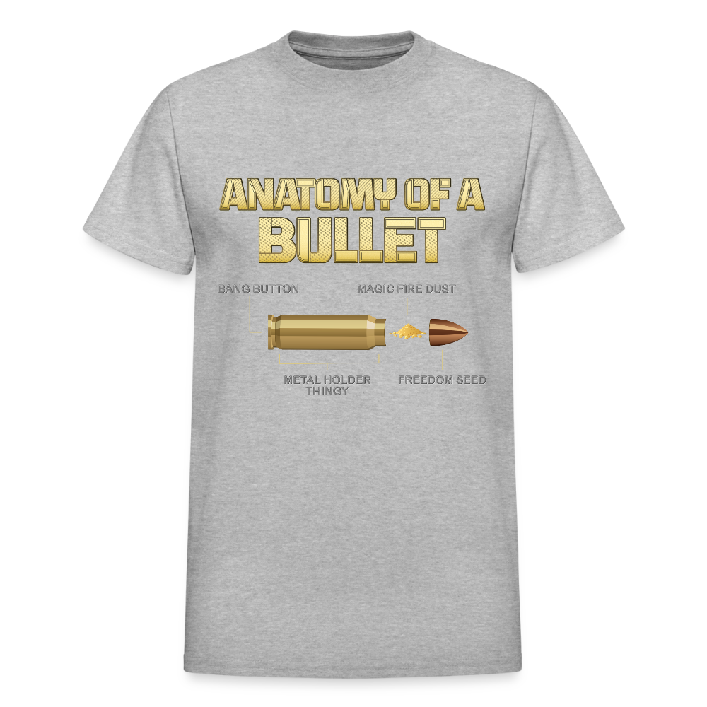 Gun Lover Gift, Anatomy Of A Pew Bullet Gun Shirt, Funny Bullet Gun, Gun Lover, Veteran Gift, Pew T-shirt, - heather gray