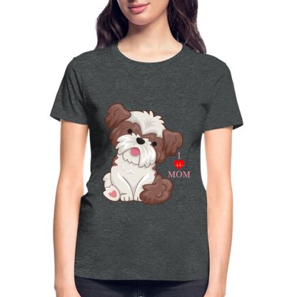 Dog Lover Shirt, Dog Mama Shirt, I Love Mom Dog Shirt, Funny Dog Lover Shirt, Cute Dog Shirt, Dog Dad Shirt, Dog Mom Shirt, Gift For Her - deep heather