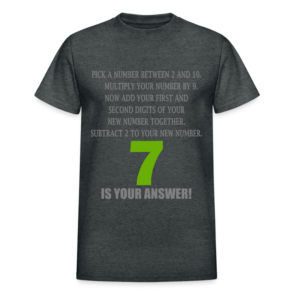 Problem Solving Math Teacher Shirt, Mathematics Shirt, Funny Joke Shirt, Answer Quote Lucky 7 Shirt, Mind Reading Sarcastic Cool - deep heather