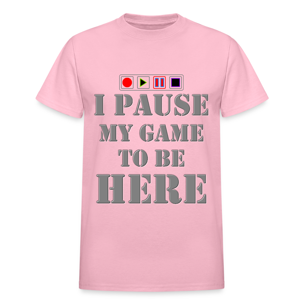 I paused my Game to Be Here Shirt, Gamer Shirt, Christmas Valentines Gift, Gamer Gift, Funny Gaming Shirt, Brothers Gift - light pink