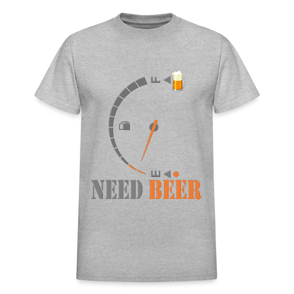 I Need Beer Shirt, Fuel Gauge Shirt, Beer Froth, Funny Beer Lovers, Beer Lovers Shirt, I Need Beer, Funny Drinking Shirt, Beer Humor Shirt - heather gray