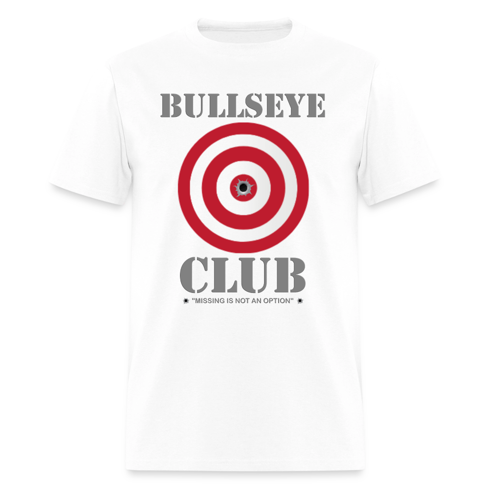 Bullseye Club Shirt, Missing Is Not An Option, Range Day Shirt, Gun Lover Shirt, Long Range Shooting Shirt, Rifle Shirt, Bullet Hole Shirt,  Gun Lover Gift,  Bullet Gun Shirt, Funny Bullet Gun, Gun Lover - white
