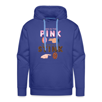 Adult Humor Shirt, The Shocker Symbol Hoodie, Inappropriate adult sexual humor, 2 in the pink, 1 in the stink, butt play anal joke, Two, One - royal blue