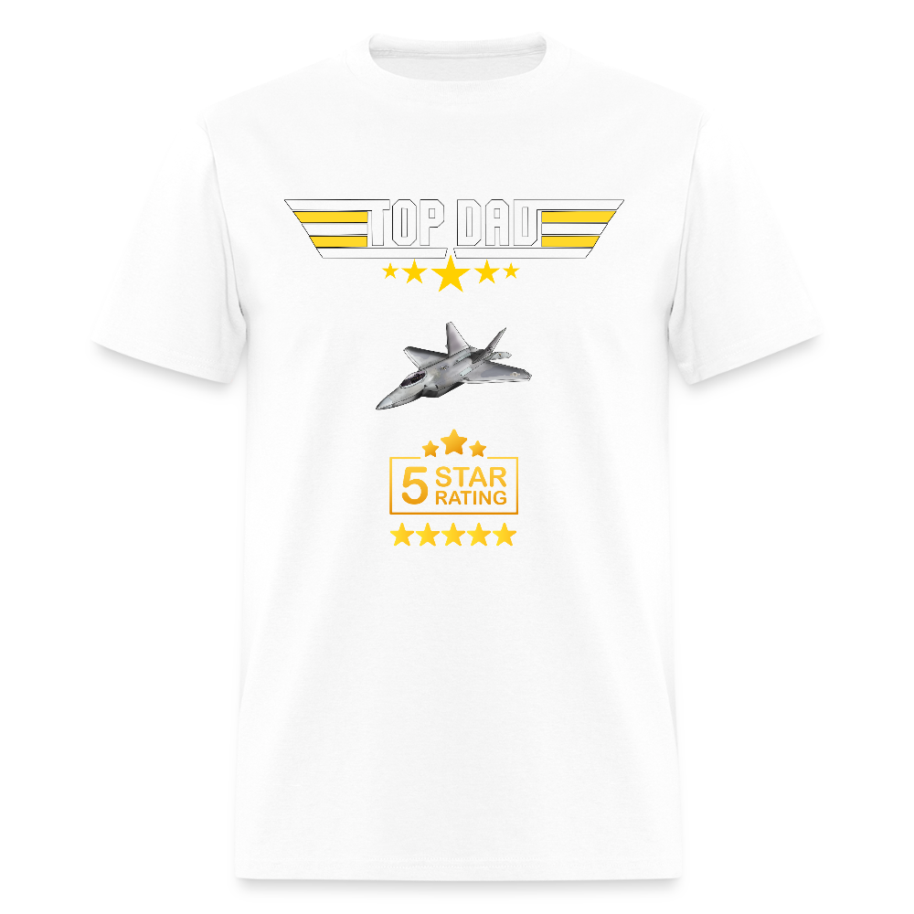 Fathers Day Gift, Gift For Dad, Top Dad Shirt, Top Dad T-Shirt, Funny Dad Shirt, Gift For Husband, Five 5 Star Dad Shirt, Fathers Day Gift - white