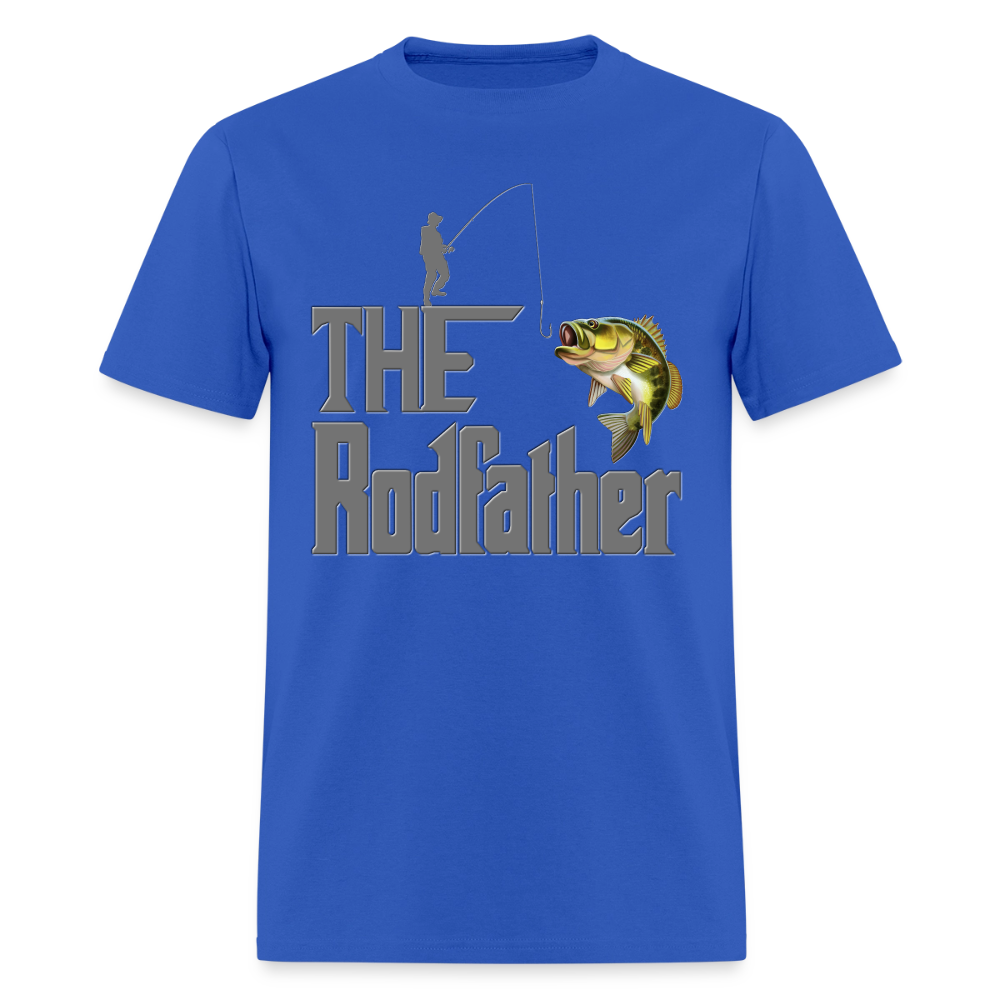 The Rodfather T-Shirt, Funny Fishing, Fishing Rod Shirt, Lake Lover Shirt, Fishing Gift For Men, Dad Fishing Shirt, Father Day Shirt - royal blue
