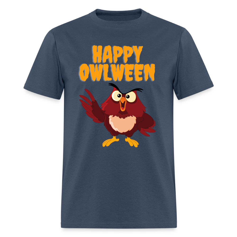 Happy Owlween, Happy Halloween, Monster, Trick Or Treat, Halloween, Spooky, Scary, Skull, halloween sweater, owl house, Men's Premium T-Shirt -  blue dusk