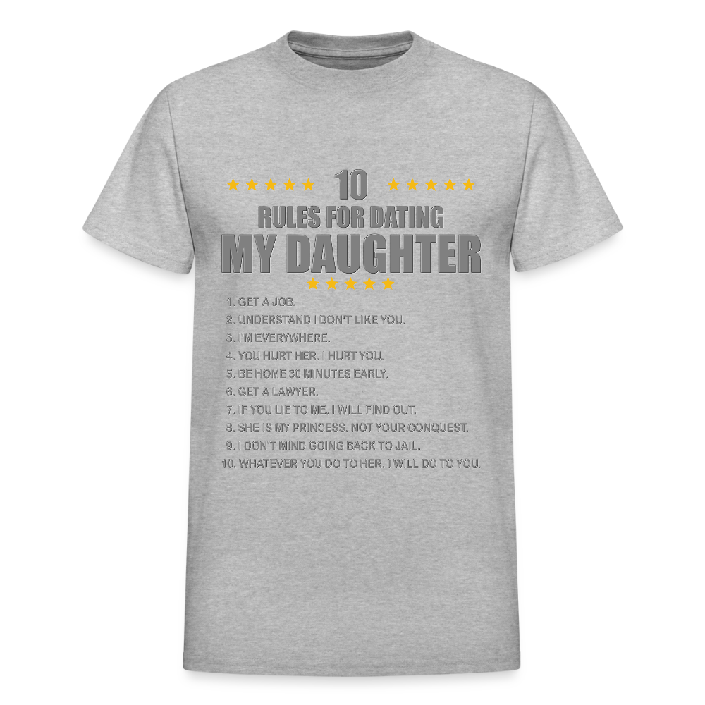 Gift For Father, Gift For Daddy, 10 Rules For Dating My Daughter T shirt, Shirt T-Shirt Gift For Father, Gift For Dad, Number One Star Dad For Him - heather gray