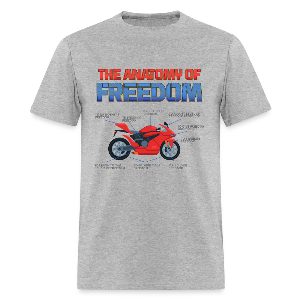 Motorcycle Gift, The Anatomy Of Freedom Shirt, Biker Lover Gift, Gift For Biker, Motor Cross, Motorcycle Anatomy - heather gray