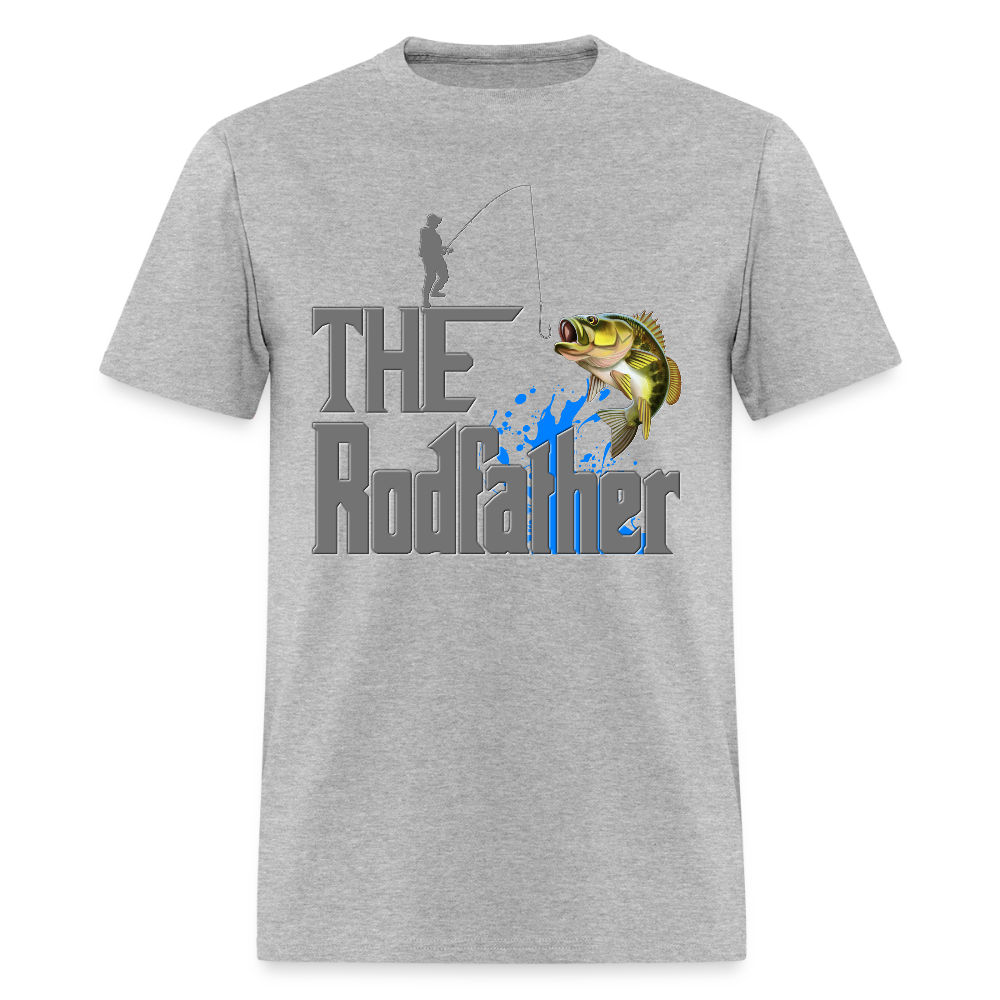 The Rodfather T-Shirt, Funny Fishing, Fishing Rod Shirt, Lake Lover Shirt, Fishing Gift For Men, Dad Fishing Shirt, Father Day Shirt - heather gray