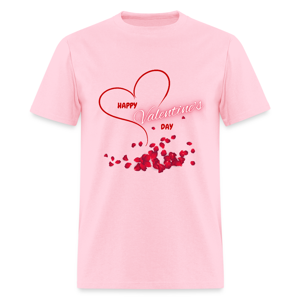 Happy Valentines Day Shirt, Valentines Day Gift,  Valentine For Him Her, Hearts, Rose Petals, Happy Valentines Day Gift, Men Valentines Day Gift, Women Valentine Gift - pink