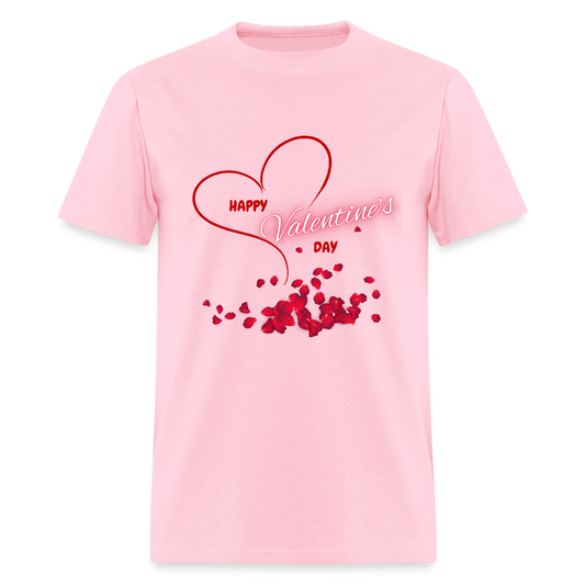 Happy Valentines Day Shirt, Valentines Day Gift,  Valentine For Him Her, Hearts, Rose Petals, Happy Valentines Day Gift, Men Valentines Day Gift, Women Valentine Gift - pink