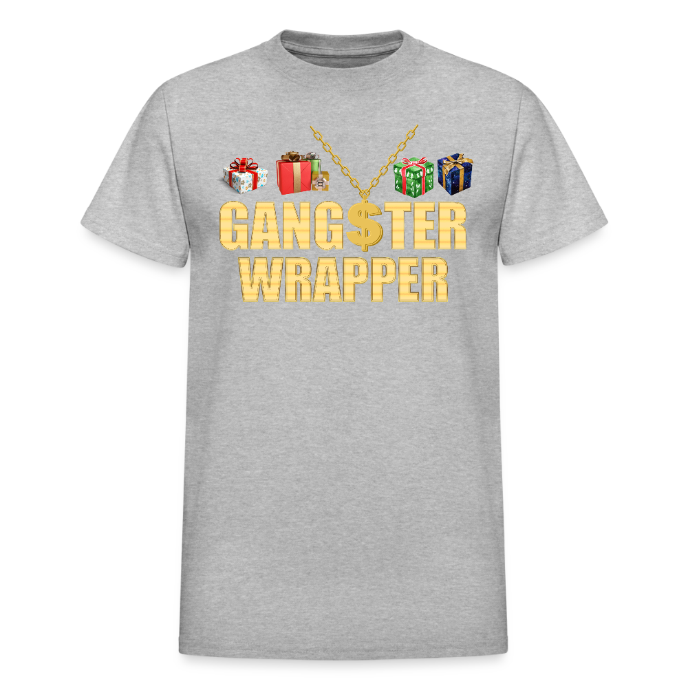 Gangster Wrapper Shirt, Gangsta Wrapper T-Shirt, Gangsta Wrapper Tshirt, Gangsta Wrapper Shirt, Funny Christmas Shirt, Wrapping Shirt - heather gray