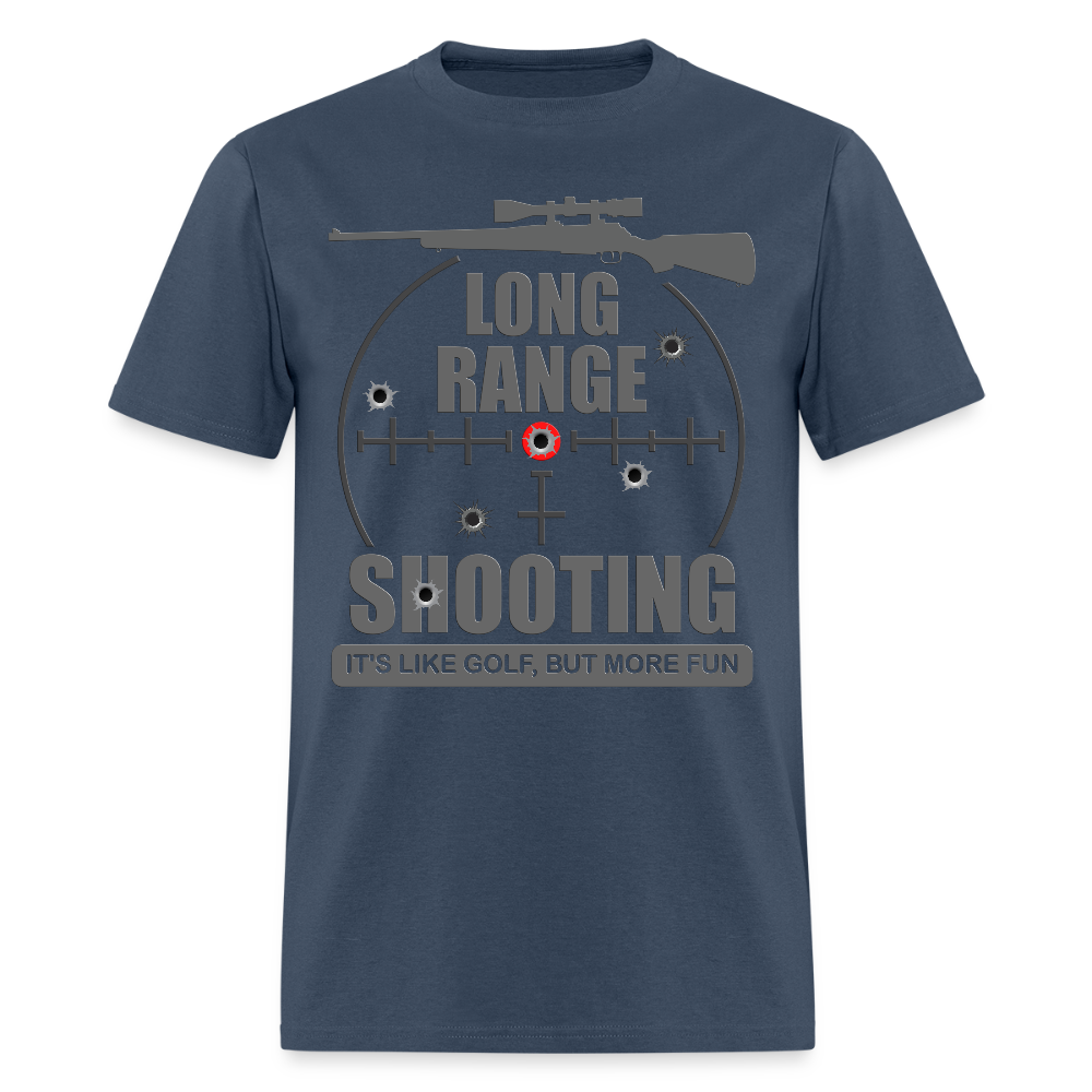 Long Range Shooting Shirt, Rifle Shirt, It's Like Golf But More Fun, Bullet Hole Shirt,  Gun Lover Gift,  Bullet Gun Shirt, Funny Bullet Gun, Gun Lover, Veteran Gift, Pew T-shirt. -  blue dusk