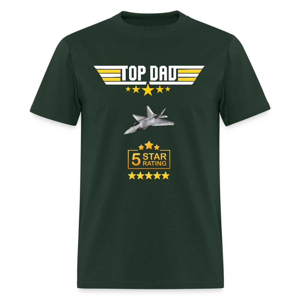 Fathers Day Gift, Gift For Dad, Top Dad Shirt, Top Dad T-Shirt, Funny Dad Shirt, Gift For Husband, Five 5 Star Dad Shirt, Fathers Day Gift - forest green