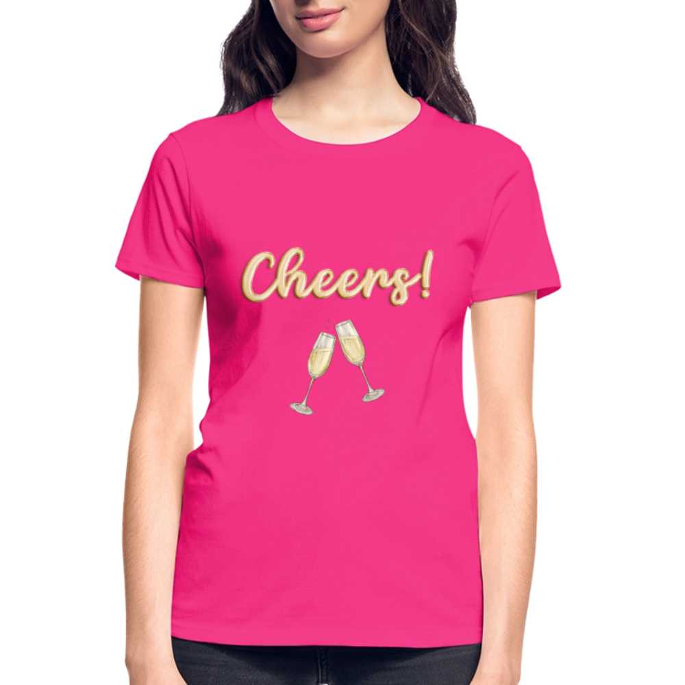 Cheers Shirt, New Years Shirt, Nye Shirt, Gold Glitter New Years Shirt, Women New Years Eve Shirt, NYE, NYE Shirt, New Year New Me Shirt - fuchsia