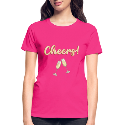 Cheers Shirt, New Years Shirt, Nye Shirt, Gold Glitter New Years Shirt, Women New Years Eve Shirt, NYE, NYE Shirt, New Year New Me Shirt - fuchsia