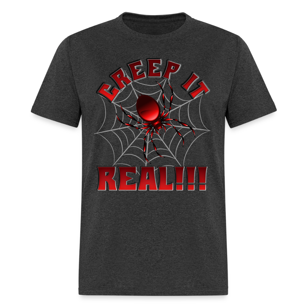 Creep It Real, Spider Shirt, Halloween Shirt Men, Black Spooky Shirt, Funny Halloween, Halloween, Web, Spiderweb Shirt, Men's Premium T-Shirt - heather black