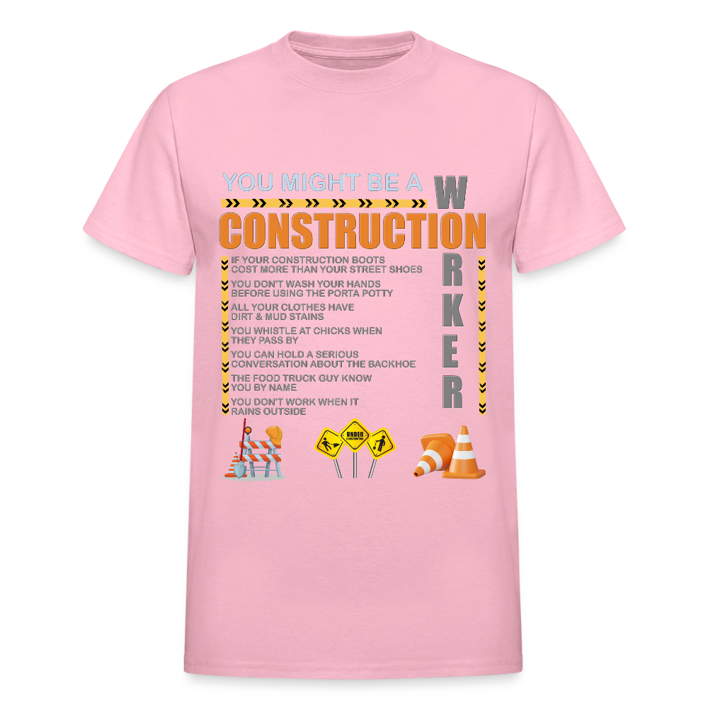 Construction Gift, Construction Crew, Construction Worker, You Might Be A, Construction Party, Construction Manager, Engineering Shirt, Dump Truck Shirt, Construction Theme, Funny Dad Shirt, Fathers Day Shirt - light pink