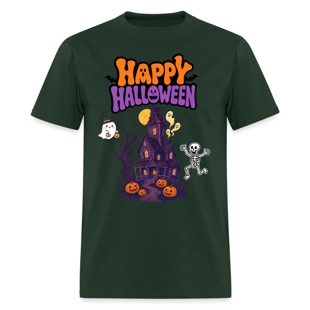 Happy Halloween Shirt, Trick Or treat, Halloween Horror, October 31st, Halloween Pumpkin, Scary Halloween, Spooky Halloween, Funny Halloween, Creepy Halloween Ghost, Halloween Party, Jack O Lantern - forest green