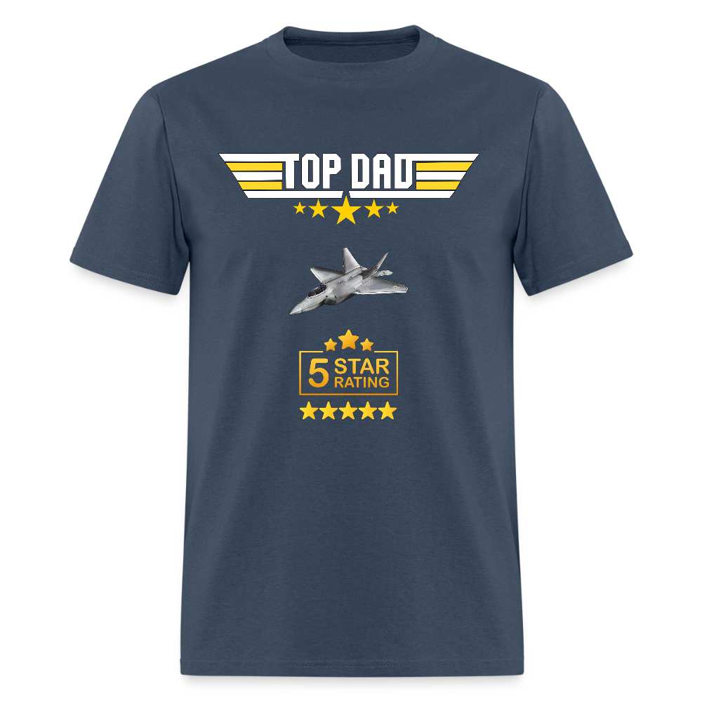 Fathers Day Gift, Gift For Dad, Top Dad Shirt, Top Dad T-Shirt, Funny Dad Shirt, Gift For Husband, Five 5 Star Dad Shirt, Fathers Day Gift -  blue dusk
