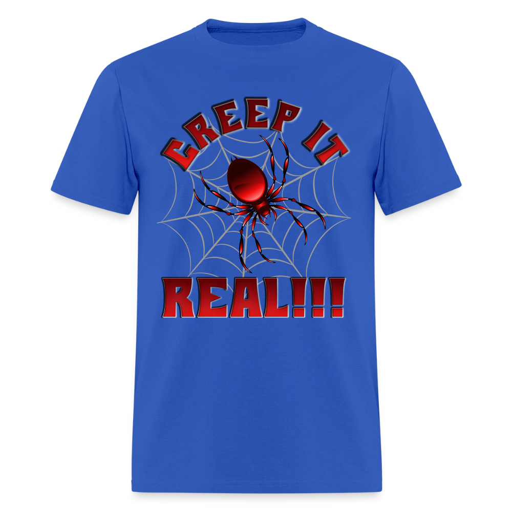 Creep It Real, Spider Shirt, Halloween Shirt Men, Black Spooky Shirt, Funny Halloween, Halloween, Web, Spiderweb Shirt, Men's Premium T-Shirt - royal blue