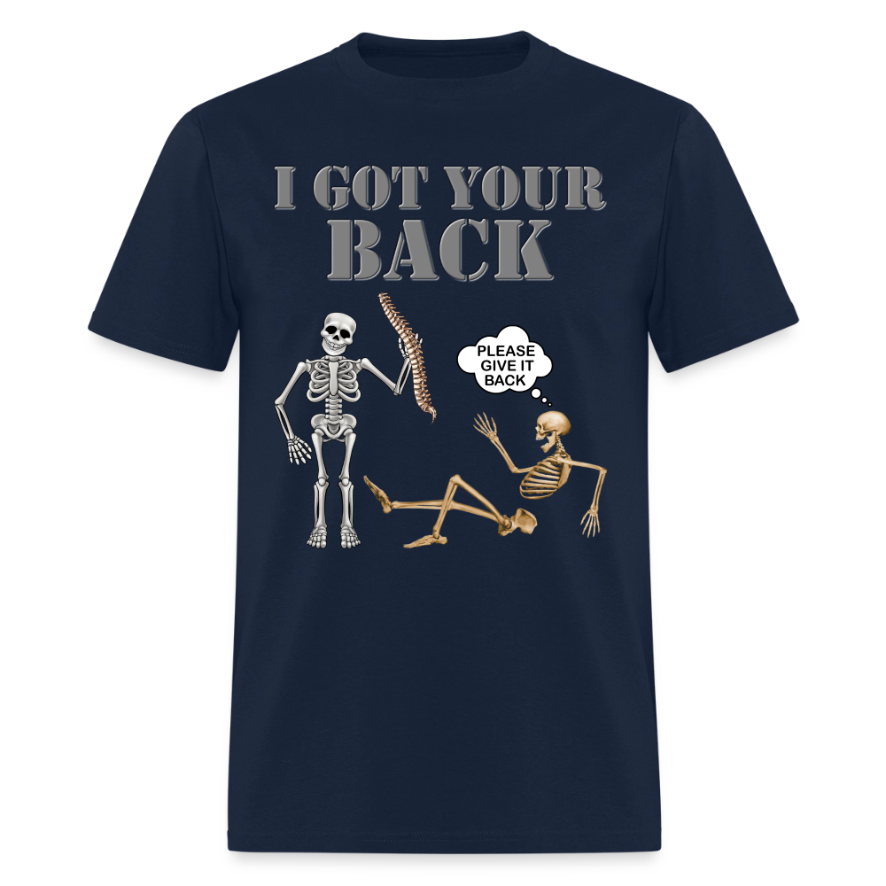 I Got Your Back Shirt, Funny Skeleton Rib Cage Tshirt, Halloween Skeleton Shirts, Mens Anti Valentines Day, Funny Pick Up Lines Men's Premium T-Shirt - navy