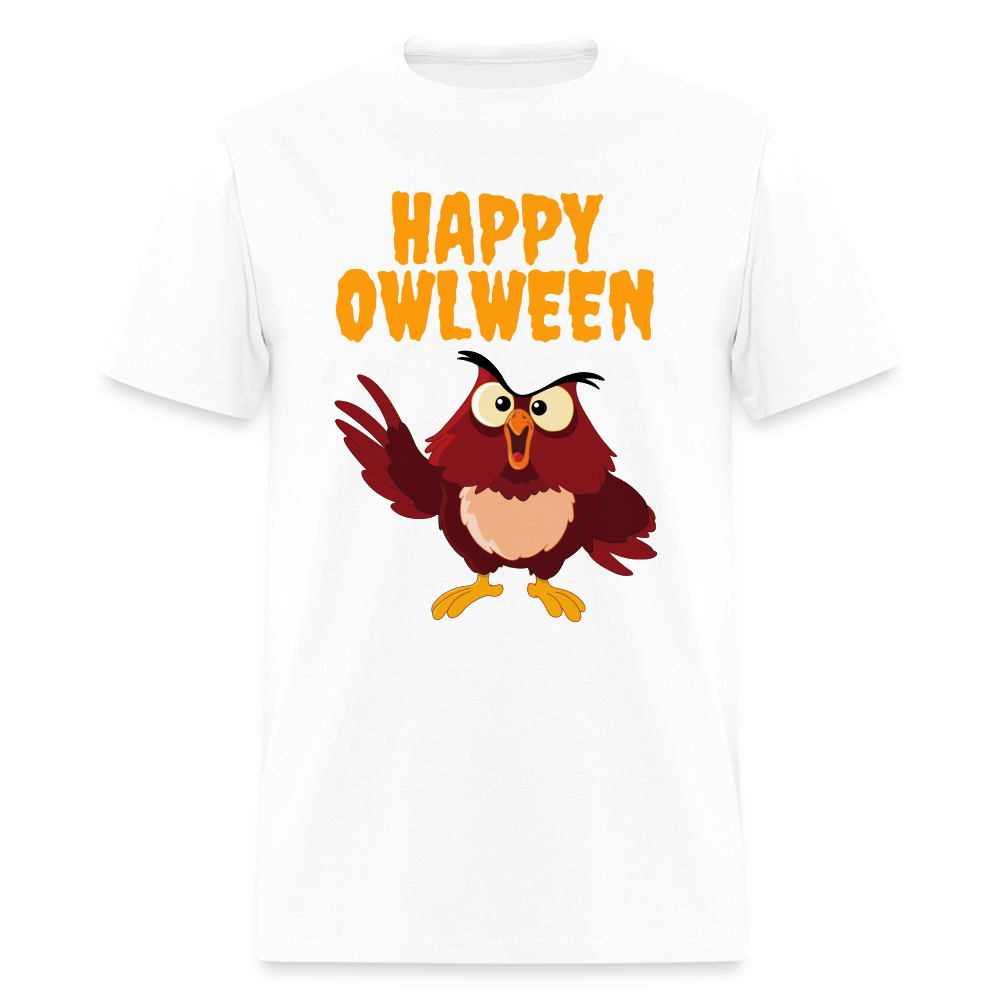 Happy Owlween, Happy Halloween, Monster, Trick Or Treat, Halloween, Spooky, Scary, Skull, halloween sweater, owl house, Men's Premium T-Shirt - white