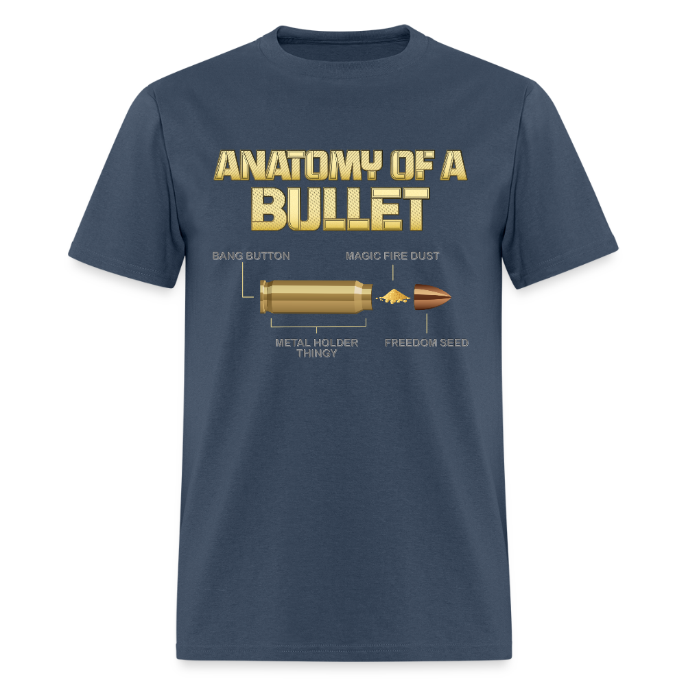 Gun Lover Gift, Anatomy Of A Pew Bullet Gun Shirt, Funny Bullet Gun, Gun Lover, Veteran Gift, Pew T-shirt, -  blue dusk