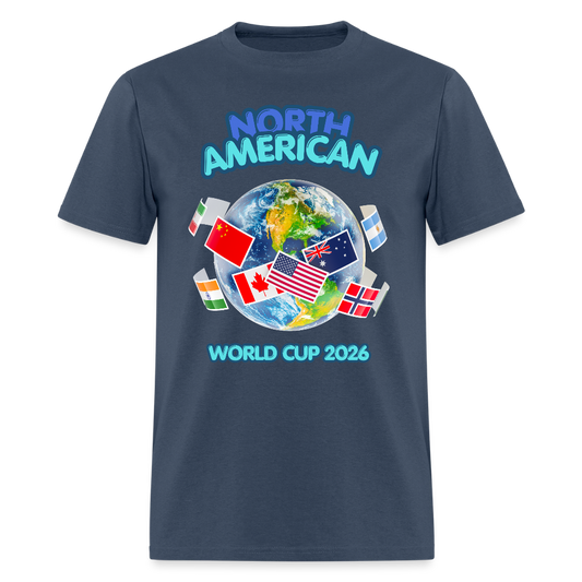 North American World Cup Shirt, World Cup 2026, Soccer Football Fans, North American World Cup, Soccer Shirt, World Cup, Football Shirt, 2026 World Cup Shirt, Game Day Shirt, World Cup Trophy -  blue dusk