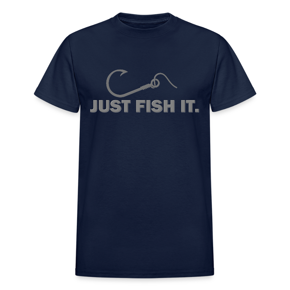 Funny Fishing Shirt, Just Fish It Shirt, Gift For Fisherman, Fishing Shirt, Fishing Gifts, Gift For Dad, Fisherman T shirt - navy