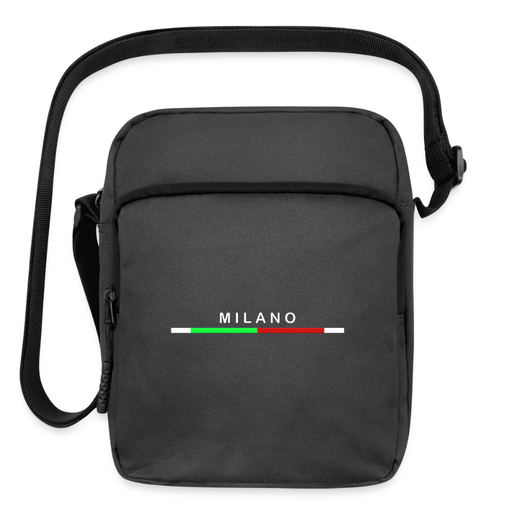Milano Upright Crossbody Bag, Milan Upright Crossbody Bag, Vacation Holiday Milano Upright Crossbody Bag,   Italia Upright Crossbody Bag, Italian Flag Upright Crossbody Bag, Italian Gift Idea, Italy Upright Crossbody Bag - charcoal grey