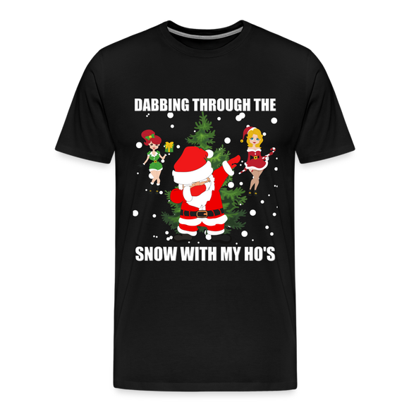 Dabbing Through, The Snow With My Ho's, Ugly Christmas Shirt, Christmas Shirt, Xmas Shirt, Funny Christmas Shirt, Men Christmas Shirt, Christmas T-shirt - black