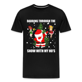 Dabbing Through, The Snow With My Ho's, Ugly Christmas Shirt, Christmas Shirt, Xmas Shirt, Funny Christmas Shirt, Men Christmas Shirt, Christmas T-shirt - black