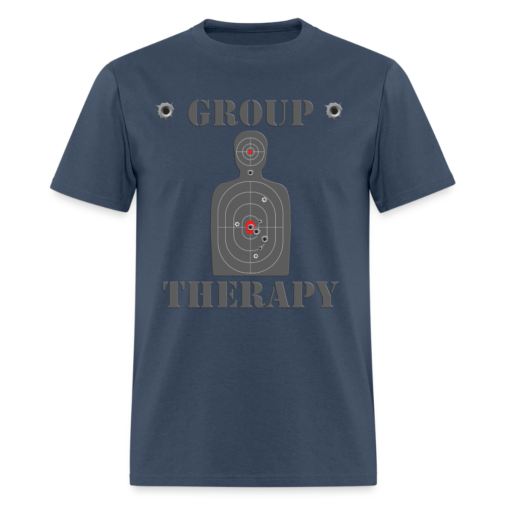 Group Therapy Shirt, Rifle Shirt, Gun Lover Shirt, Bullet Hole Shirt,  Gun Lover Gift,  Bullet Gun Shirt, Funny Bullet Gun, Gun Lover, Veteran Gift, Pew T-shirt. -  blue dusk
