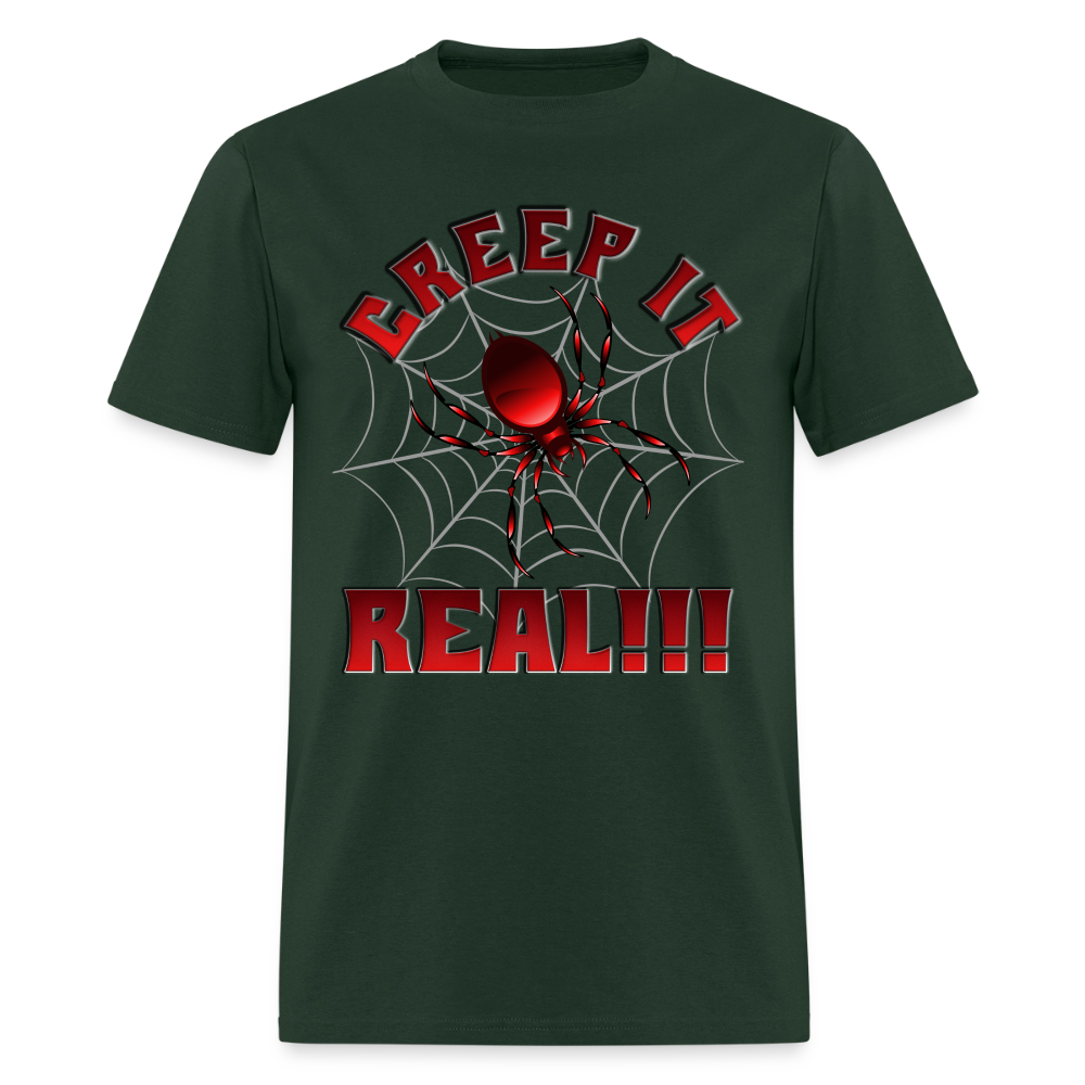 Creep It Real, Spider Shirt, Halloween Shirt Men, Black Spooky Shirt, Funny Halloween, Halloween, Web, Spiderweb Shirt, Men's Premium T-Shirt - forest green