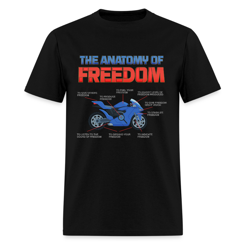 The Anatomy Of Freedom Shirt, Motorcycle Gift, Biker Lover Gift, Gift For Biker, Motor Cross, Motorcycle Anatomy - black