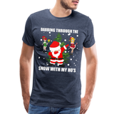 Dabbing Through, The Snow With My Ho's, Ugly Christmas Shirt, Christmas Shirt, Xmas Shirt, Funny Christmas Shirt, Men Christmas Shirt, Christmas T-shirt - heather blue