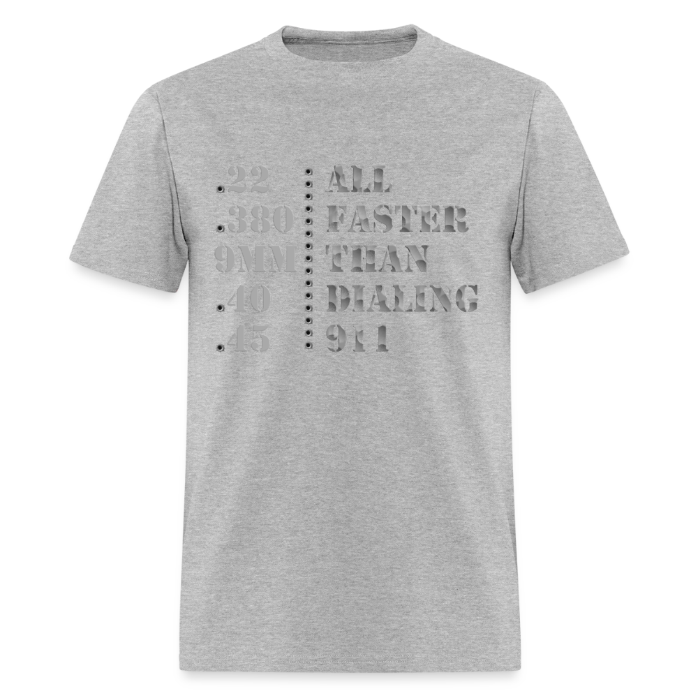 22 380 9mm 40 45 Gun Shirt, All Faster Than Dialing 911, Gun Lover Shirt, Long Range Shooting Shirt, Rifle Shirt, Bullet Hole Shirt,  Gun Lover Gift,  Bullet Gun Shirt, Funny Bullet Gun, Gun Lover, - heather gray