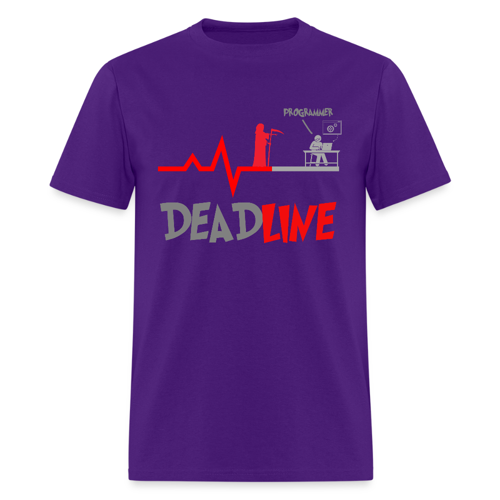 Deadline Programmer Shirt, Coder Shirt, Coding T Shirt, Funny Shirt, Grim Reaper Shirt, Computer Shirt, Developer t shirt - purple