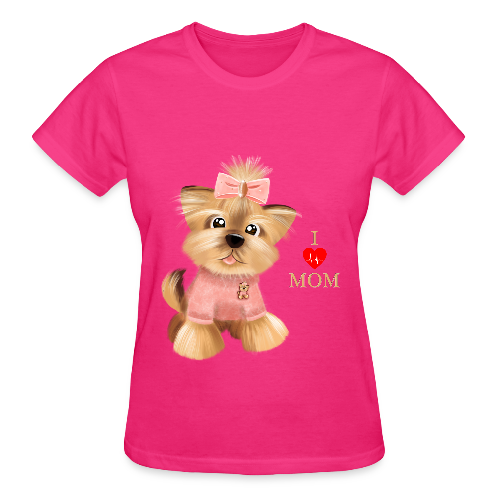 Dog Lover Shirt, Dog Mama Shirt, I Love Mom Dog Shirt, Funny Dog Lover Shirt, Cute Dog Shirt, Dog Dad Shirt, Dog Mom Shirt, Gift For Her - fuchsia