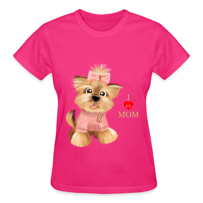 Dog Lover Shirt, Dog Mama Shirt, I Love Mom Dog Shirt, Funny Dog Lover Shirt, Cute Dog Shirt, Dog Dad Shirt, Dog Mom Shirt, Gift For Her - fuchsia