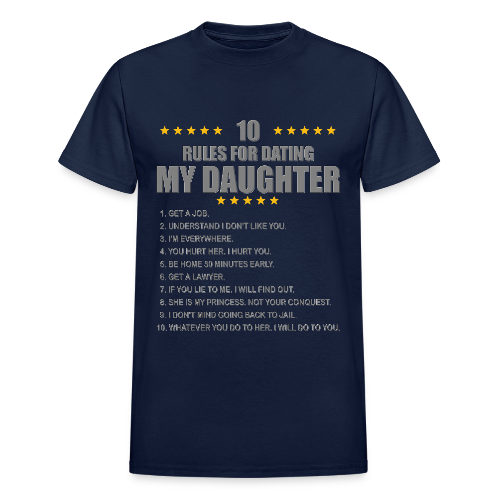 Gift For Father, Gift For Daddy, 10 Rules For Dating My Daughter T shirt, Shirt T-Shirt Gift For Father, Gift For Dad, Number One Star Dad For Him - navy