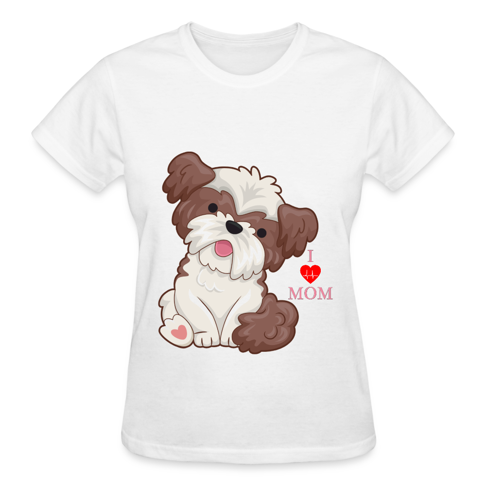 Dog Lover Shirt, Dog Mama Shirt, I Love Mom Dog Shirt, Funny Dog Lover Shirt, Cute Dog Shirt, Dog Dad Shirt, Dog Mom Shirt, Gift For Her - white