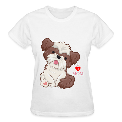 Dog Lover Shirt, Dog Mama Shirt, I Love Mom Dog Shirt, Funny Dog Lover Shirt, Cute Dog Shirt, Dog Dad Shirt, Dog Mom Shirt, Gift For Her - white