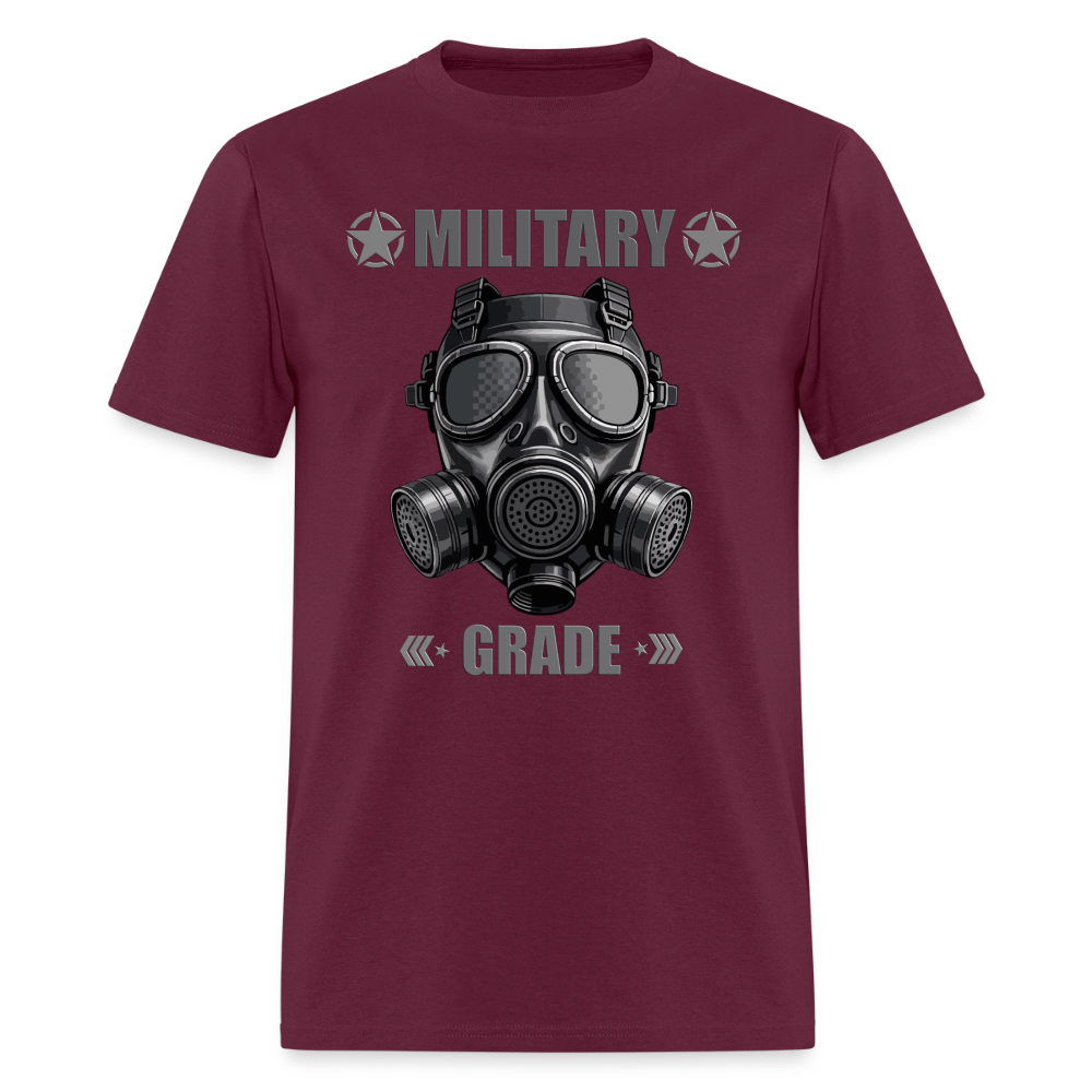 Military Grade Shirt, Gas Mask Shirt, Military Mask Shirt, Gas Gas Gas Shirt, Military Shirt, Riot Shirt, Funny Military Tee, Military Saying, Military Phrase, Military Lover Gift, Military Lover, Veteran Gift - burgundy
