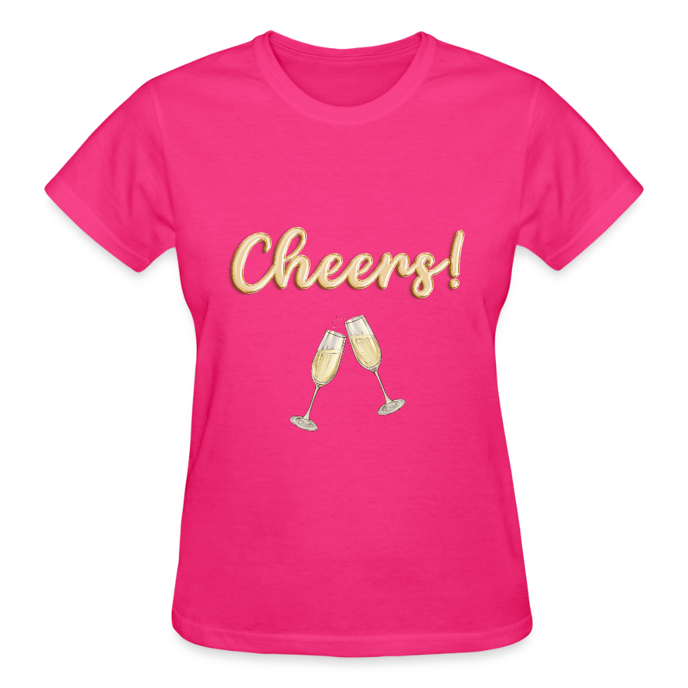 Cheers Shirt, New Years Shirt, Nye Shirt, Gold Glitter New Years Shirt, Women New Years Eve Shirt, NYE, NYE Shirt, New Year New Me Shirt - fuchsia