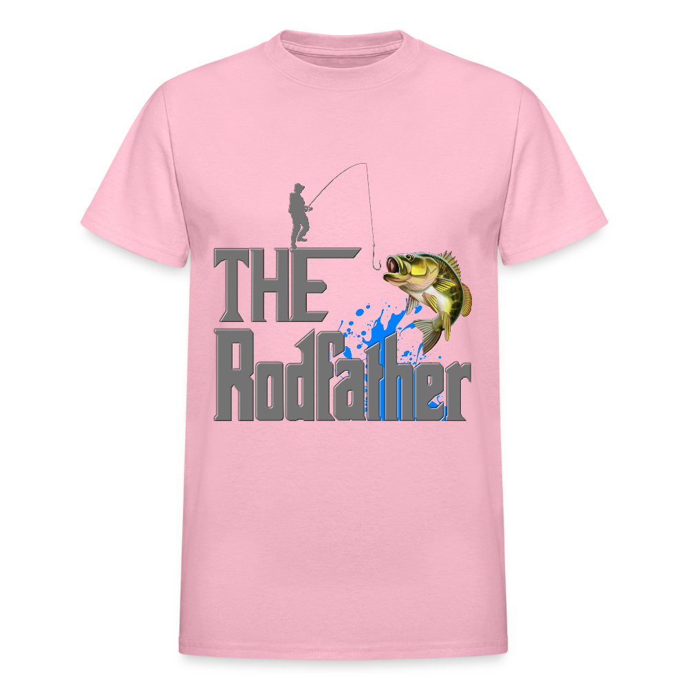 The Rodfather T-Shirt, Funny Fishing, Fishing Rod Shirt, Lake Lover Shirt, Fishing Gift For Men, Dad Fishing Shirt, Father Day Shirt - light pink