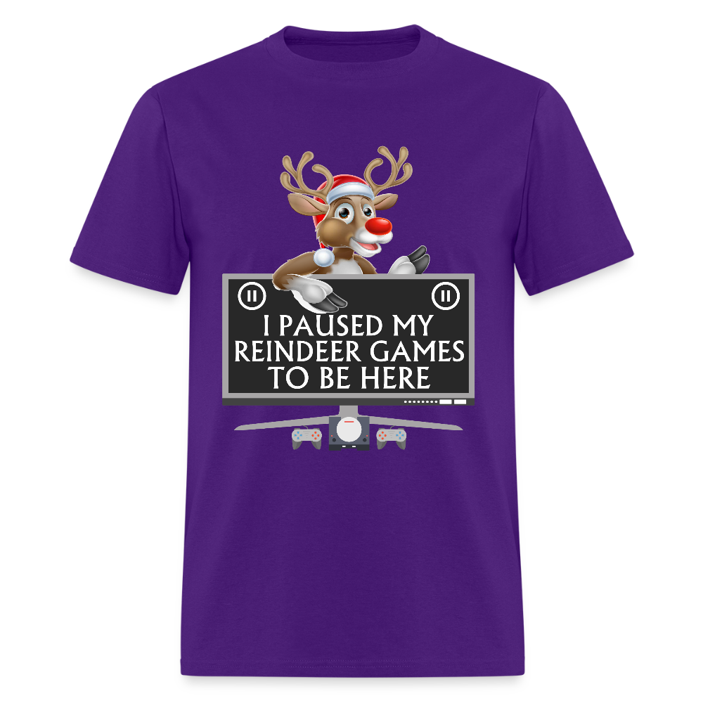 I Paused My Reindeer Game To Be Here Shirt, Gamer Shirt, Christmas Valentines Gift, Gamer Gift, Funny Gaming Shirt, Brothers Gift, Rudolph The Red Nose Reindeer Shirt. - purple