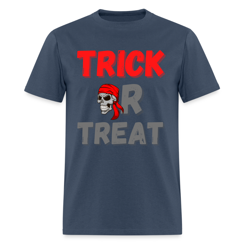 Trick or treat, halloween, horror, cute, october, pumpkin, scary, spooky, funny, cat, creepy, fall, ghost, halloween party, witch, autumn, candy, kawaii, jack o lantern, skeleton, trick or treating, Men's Premium T-Shirt -  blue dusk